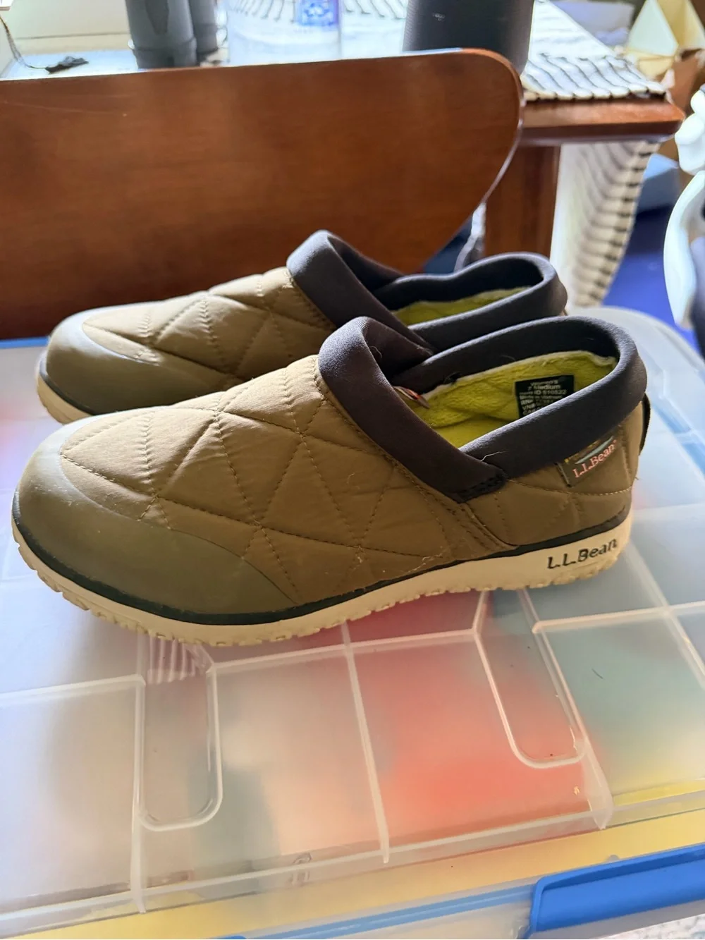 LL Bean Quilted Slip Ons size 7